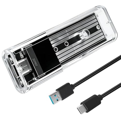 Image of M.2 SATA SSD Enclosure USB C, Tool-Free M.2 Enclosure USB C for NGFF B / B+M Key 2230 2242 2260 2280, 5Gbps USB 3.1 Gen1 Clear SSD Reader with USB Cable Not Compatible with NVMe PCIe
