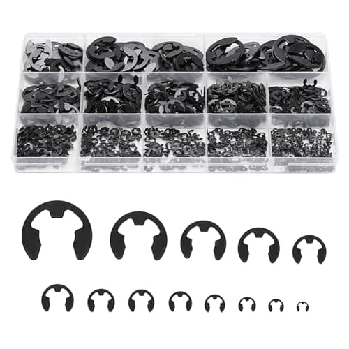Image of 1100 Pcs E-Clips, External Circlips Snap Ring Set, Spring Steel Retaining Rings Assorted, 13 Sizes M1.5–M15