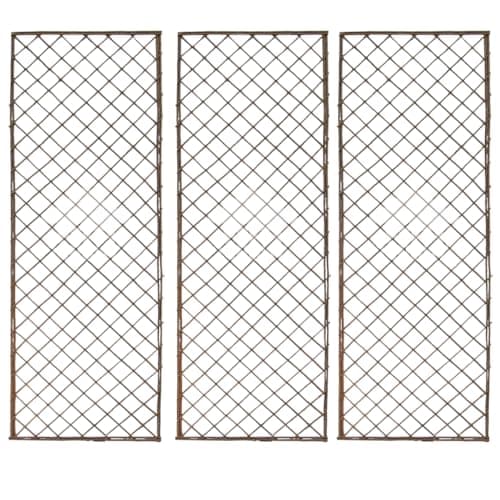 Image of Willow Trellis Panel for Climbing Plants – Garden Support for Walls, Fences & Raised Beds – Natural Woven Willow – 120cm x 45cm – (Pack of 3)