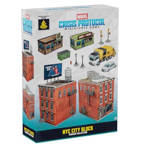 Image of Asmodee | Marvel: Crisis Protocol - NYC City Block Terrain Collection | Miniature Board Game Expansion | Ages 14+ | 2 Players | 45 Minutes Playing Time