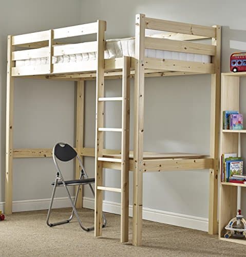 Image of STRICTLY BEDS&BUNKS Icarus High Sleeper Loft Bunk Bed with Desk, 3ft Single