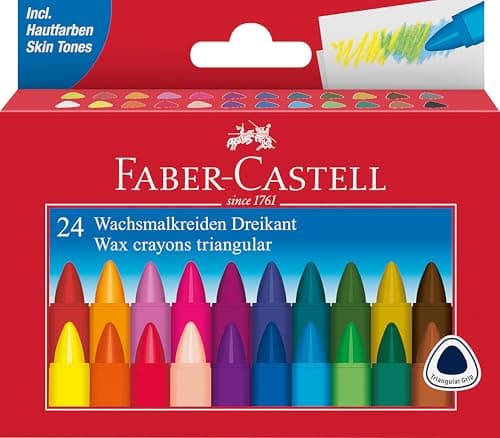 Image of FABER-CASTELL Wax Crayons Pack of 12 or 24 in Case