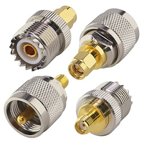 Image of 4 pcs Kit RF Adapter Coaxial Connector SMA to UHF PL259 SO239 Mount Connector WIFI Antenna Plug For Test Ham Radio Walkie Talkie amateurs Baofeng Uv-5R Wouxun Kenwood Icom Yaesu Two Way Radios