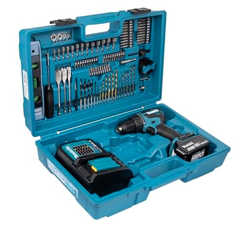 Image of Makita DHP490SFX2 18V Li-ion LXT Brushless Combi Drill Complete with 1 x 3.0 Ah Battery, Charger and Accessory Set Supplied in a Makpac Case