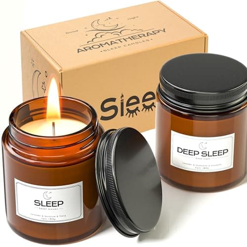Image of Candles, Scented Candles, Sleep Candles Gifts for Women, 200g*2 Lavender Scented Candles Gift Set for Anxiety, Lavender Promotes Sleep, Chamomile Relieves Stress, Relaxation/Birthday Gifts for Women…