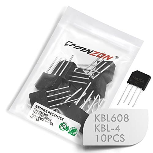 Image of (Pack of 10 Pieces) Chanzon KBL608 Bridge Rectifier Diode 6A 800V KBL-4 (SIP-4) Single Phase Full Wave 6 Amp 800 Volt Electronic Silicon Diodes