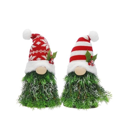 Image of Festive Productiions 31cm Tabletop Sitting Christmas Tree Gonk Decoration Set of 2 Assorted