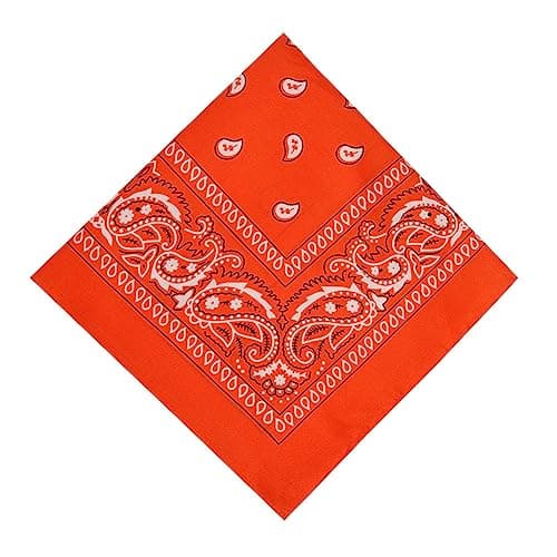Image of Aomig Bandana Head Scarf for Men and Women, Stylish Cowboy Headband Handkerchief, Multi-purpose Hair Scarf Paisley Print Unisex Headwraps, Bib Party Face Covering Headwear (Orange)