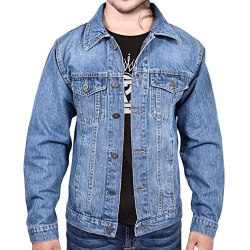 Image of A2Z Mens Jacket Fashion Denim Jacket - Mens Jacket J11 Light Blue M