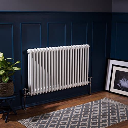Image of Warmehaus - Traditional Cast Iron Style White Double Column Horizontal Radiator 600 x 1010 mm