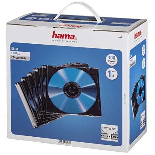 Image of Hama Slim CD Jewel Case | Pack of 100 | Transparent and Black