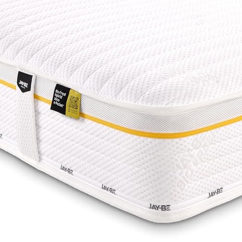 Image of JAY-BE Bio Fresh Hybrid 2000 King Size Mattress, 23cm Thick, Pocket Sprung, Medium Mattress, Enriched with Mint for Natural Freshness, 5ft Kingsize (200 x 150 x 23cm)