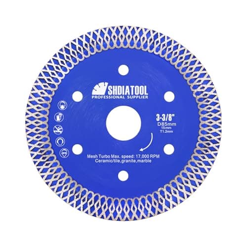 Image of SHDIATOOL Diamond Cutting Disc 85mm 3-3/8Inch Super Thin X Mesh Turbo Saw Blade for Tile Marble Ceramic Porcelain