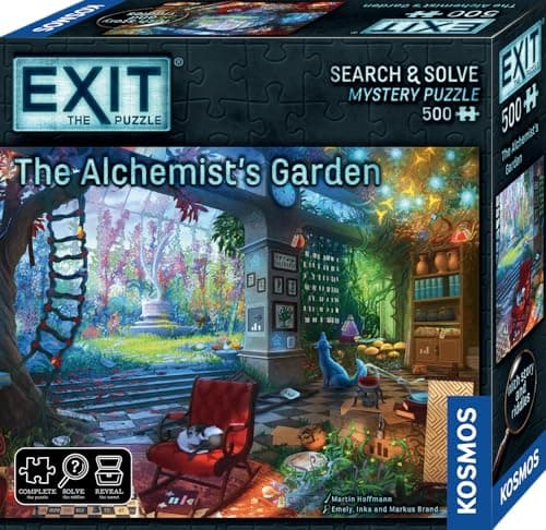 Image of Thames & Kosmos EXIT: The Alchemist’s Garden Jigsaw Puzzle | Escape Room Game for Adults & Kids | 500-Piece Mystery Challenge | 1–4 Players | Ages 10+ | Strategy Puzzle for Family Game Night