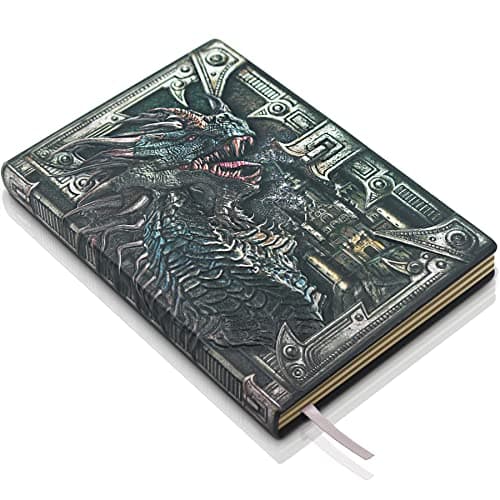 Image of DND Dungeons and Dragons Journal Notebook - 3D Embossed Leather Journal Dragon Journal with Lined Paper Cool DND Notebook Accessories DND Gifts for Women & Men & Nerdy (A5,Multicolor)