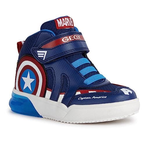 Image of Geox Boys' J Grayjay Boy Trainers, Navy red, 2.5 UK