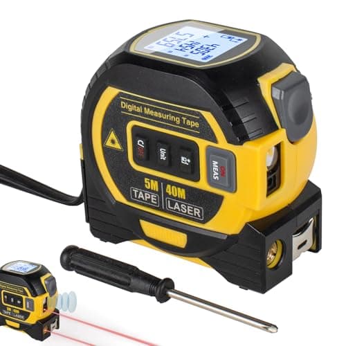 Image of Digital Laser Tape Measure, 3 in 1 Laser Measurement Tool with Crosshair Spirit Level, 131 Feet 40 Metres, Self-levelling LCD Display, Inches/Feet/Metres Units16-foot Tape Measure