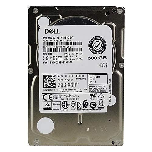 Image of Dell HD 600G 152N IS12 2.5 T-14S EC 600GB 15K 12G SAS 2.5/" -, 01W7HC (600GB 15K 12G SAS 2.5/ - Festplatte - Serial Attached SCSI (SAS), 2.5, 600 GB, 15000 RPM)