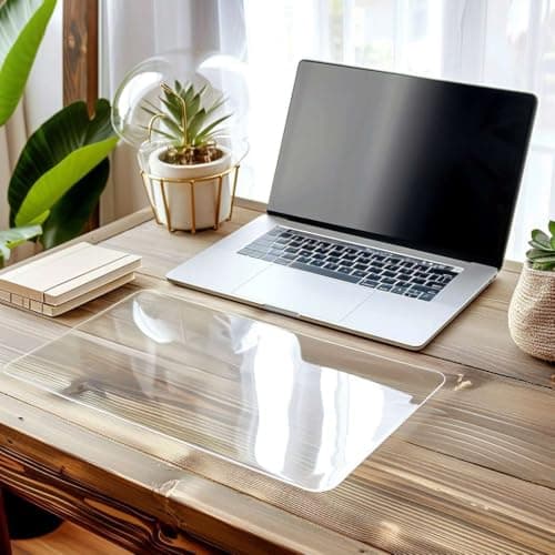 Image of Nicoman Non-Slip PVC Desk Protector Mat with Round Edge, Heat Resistant & Waterproof Desk Pad - Clear, 70x40cm (2.3x1.3ft)