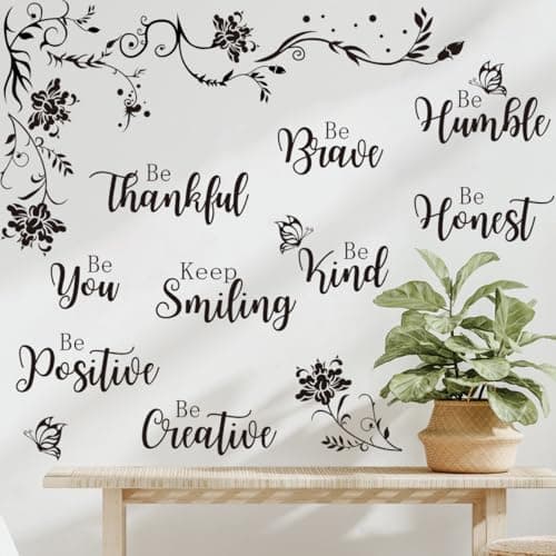 Image of Runtoo Large Inspirational Quotes Wall Art Decals Black Motivational Saying Wall Stickers for Living Room Bedroom Office Lettering Decor