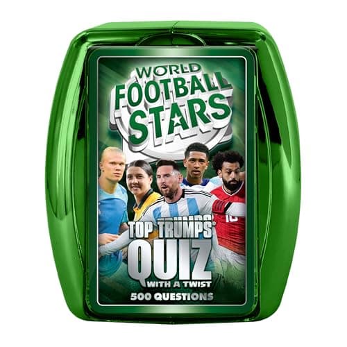 Image of Top Trumps World Football Stars Quiz Travel Game, Classic Game, educational gift for ages 6 plus