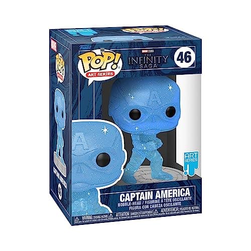 Image of Funko Pop! Artist Series: Marvel Infinity Saga - Object - Cap America - Blue - Avengers - Collectable Vinyl Figure - Includes Premium Plastic Protector Display Case - Gift Idea - Official Merchandise