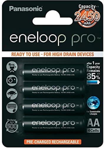 Image of Panasonic eneloop pro ready-to use Ni-MH battery, AA/Mignon, 4-pack, min. 2500 mAh, 500-charge cycle life, with very high power performance and low self-discharge, rechargeable battery