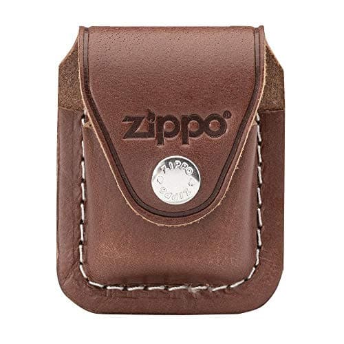 Image of Zippo Lighter Pouch with Clip - Genuine Leather - Protection & Security - Adaptable to 5cm Belts - Holds all Zippo Windproof Lighters - Made in USA - Brown