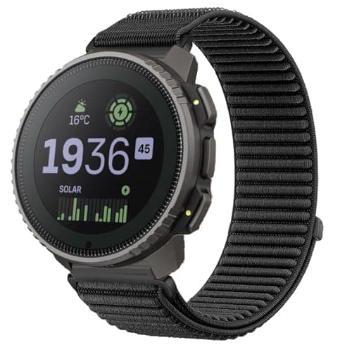 Image of GIOPUEY Strap Compatible with SUUNTO Vertical/Vertical 2, Outdoor Sports Flexible Nylon Braided Sport Loop Strap Replacement Band - Black
