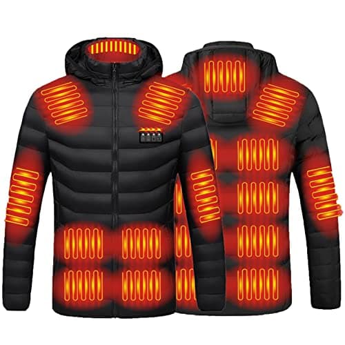 Image of RIKAY 2025 Upgraded Heated Jacket, 23 Heating Zone Men's Electric Heating Down Jacket Waterproof Windproof Electric Coat Outerwear with 3 Temperature Heated Gilet for Outdoor Camping Hiking Golf