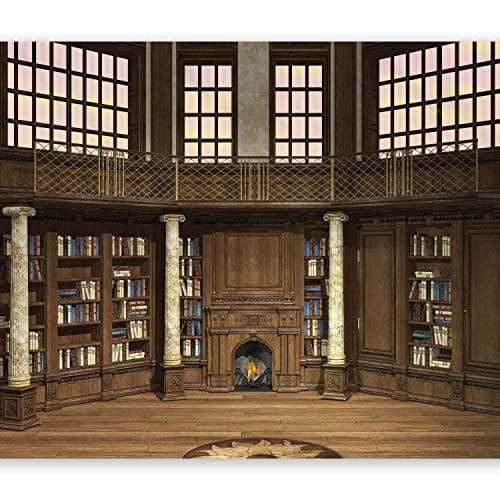 Image of Wallpaper - Wall Mural 350x256 cm Non-Woven Premium Art Print Fleece Wall Mural Decoration Poster Picture Design Modern Library Bookcase n-B-0004-a-a