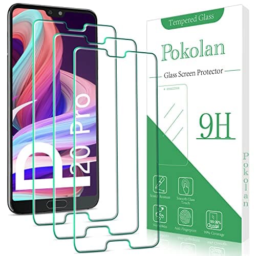 Image of Pokolan [3 Pack Screen Protector for Huawei P20 Pro Tempered Glass, 2.5D Round Edge, 9H Hardness, Bubble Free, Anti Scratch, Easy to Install