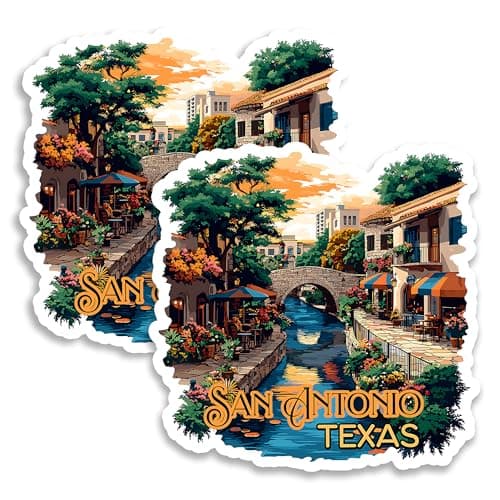 Image of San Antonio Texas Magnet 4 inch 2 Pack Vinyl for Souvenir Gift Refrigerator Fridge Dishwasher ID 44999