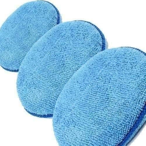 Image of 3 x Microfibre Polish Applicator Pad Kent Car Care Clean Valeting (Blue) Q9257