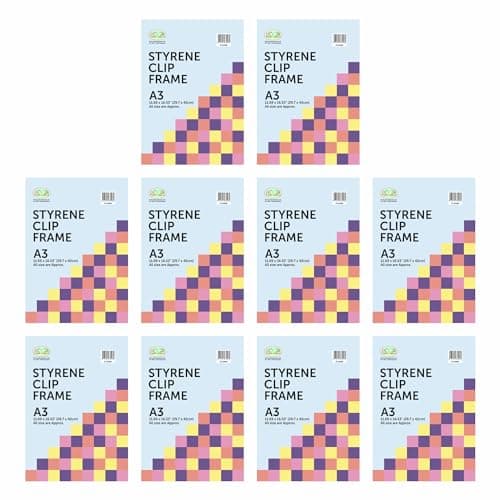 Image of M1SS (Pack of 10 A3 Styrene Front Frameless Clip Frame Classic Wall Mountable Picture Frames ideal for Photo Posters, Certificates, Portraits For Home, Office (29.7 x 42 cm)