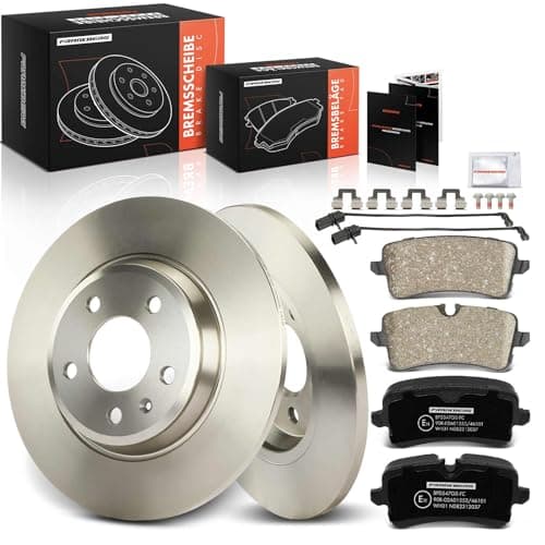 Image of Frankberg Brake Kit incl. 2x Brake Disc + 4x Brake Pad Rear Compatible with A6 Avant 4G5 4GD A6 4G2 4GC A7 Sportback 4GA 4GF Replace# 4G0698451H,8K0615601M