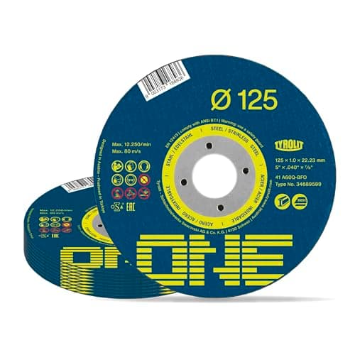 Image of TYROLIT ONE 2-in-1 Metal Cutting Discs - Durable Angle Grinder Discs for Super Fast Stainless Steel Cutting - 125mm x 1.0mm x 22.23mm, 25-Pack