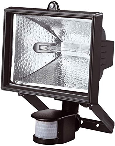 Image of Greenfields Halogen Floodlight Security Light 180 Degree Adjustable 400W Black Aluminium with PIR Motion Sensor - 12m Range with Detection Angle and Sensitivity Settings