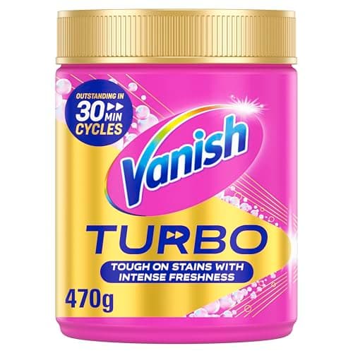 Image of Vanish Turbo Stain Remover Powder, 470g, Boosted Oxi Action for Quick Wash, Removes Stains, Safe on Colours & White