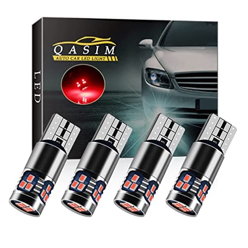 Image of Qasim 4pcs T10 501 LED Bulbs Red W5W 194 168 Canbus No Error 2016-18SMD 450 Lumens for Car Side Lights Interior Dome Map Door Courtesy Number Plate Lights