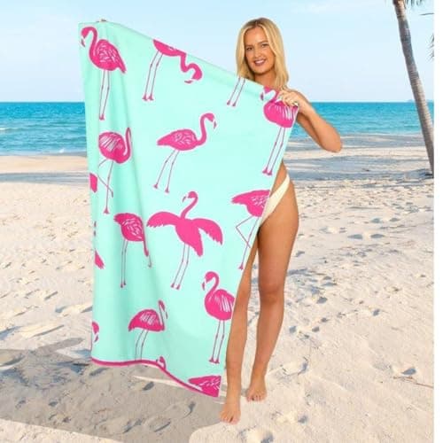Image of GC GAVENO CAVAILIA Extra Large Beach Towel for Adults - Quick Dry Microfibre Printed Beach Towels - Super Absorbent Beach Towel for Swim (180 x 100 cm) - (1 Piece) Soft, Sand Free,Lightweight - Multi