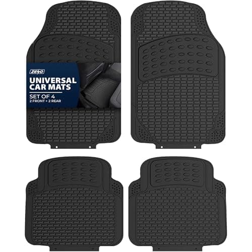 Image of ZENO Universal Rubber Car Mats 4 Piece (Front + Rear) | Non-Slip Car Floor Mat | Heavy Duty Car Floor Mat for Cars SUV Truck and Vans | Water Proof & Easy To Clean