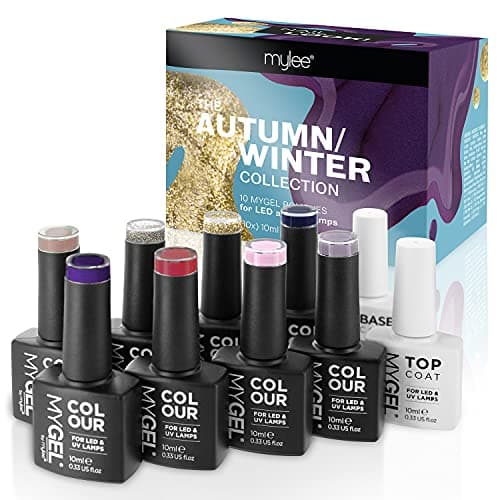 Image of MYGEL by Mylee Nail Gel Polish Autumn/Winter Collection 8x10ml Colours + Top & Base Coat, UV/LED Soak-Off Nail Art Manicure Pedicure for Professional, Salon & Home Use - Long Lasting & Easy to Apply