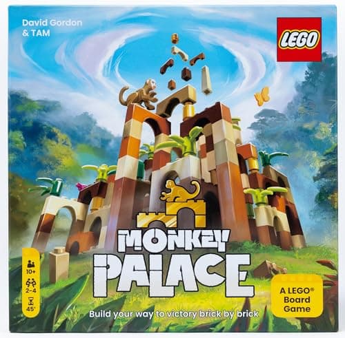 Image of Asmodee - Monkey Palace: A LEGO Board Game - Build Your Way to Victory Brick by BrickFun Family Building Game for Kids and Adults, Ages 10+, 2-4 Players, 45 Minute Playtime