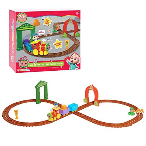 Image of CoComelon All Aboard Musical Train with Bonus Pieces, 24-pieces, Plays “The Train Song", Kids Toys for Ages 18 Month by Just Play