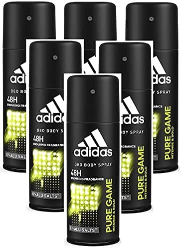 Image of Adidas Cool Dry 48 hour Pure Game Deodorant Spray, Pack of 6 (6 x 150 ml)