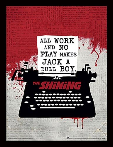 Image of Pyramid International "The Shining Typewriter Framed Print Memorabilia, Multi-Colour, 30 x 40 x 1.3 cm