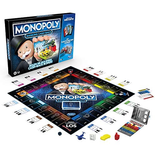 Image of Monopoly Banking Back Board Game, Electronic Card Reader, Back Bonus, Cashless Numbers, Scan Technology, Ages 8 and Up