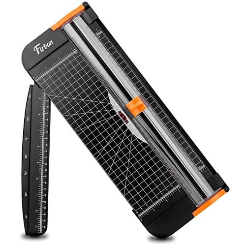 Image of Firbon A4 Paper Cutter 12 Inch Titanium Paper Trimmer Scrapbooking Tool with Automatic Security Safeguard and Side Ruler for Craft Paper, Coupon, Label and Cardstock (Black)