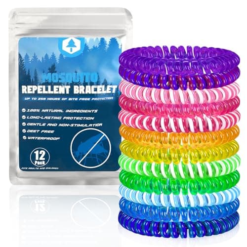 Image of Mosquito Repellent Bracelet, LYUNIT 12 Packs Mosquito Bands, 100% Natural Deet Free Insect Repellent Bands, Anti Insects,Bugs and Midge, Long-Lasting Waterproof, Safe Pest Control for Kids and Adults